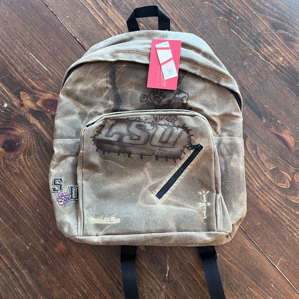 Travis Scott/Cactus Jack x Mitchell and Ness LSU college backpack Brand New